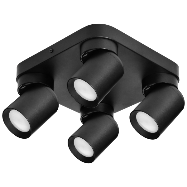 MALTA SP 4, wall and ceiling light, GU10 max. 4x12W, IP20, black, square base MALTA SP 4, wall and ceiling light, GU10 max. 4x12W, IP20, black, square base